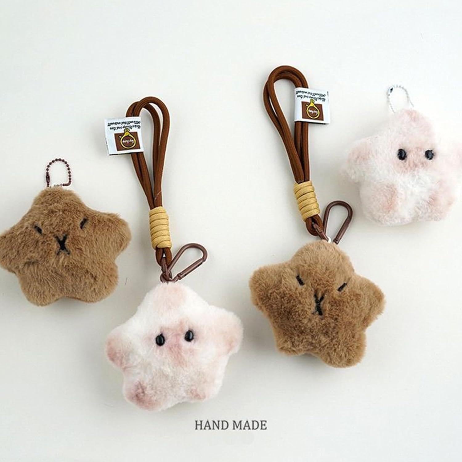 Llavero de Peluche Estrella Kawaii - Encanto de Bolsa Caqui