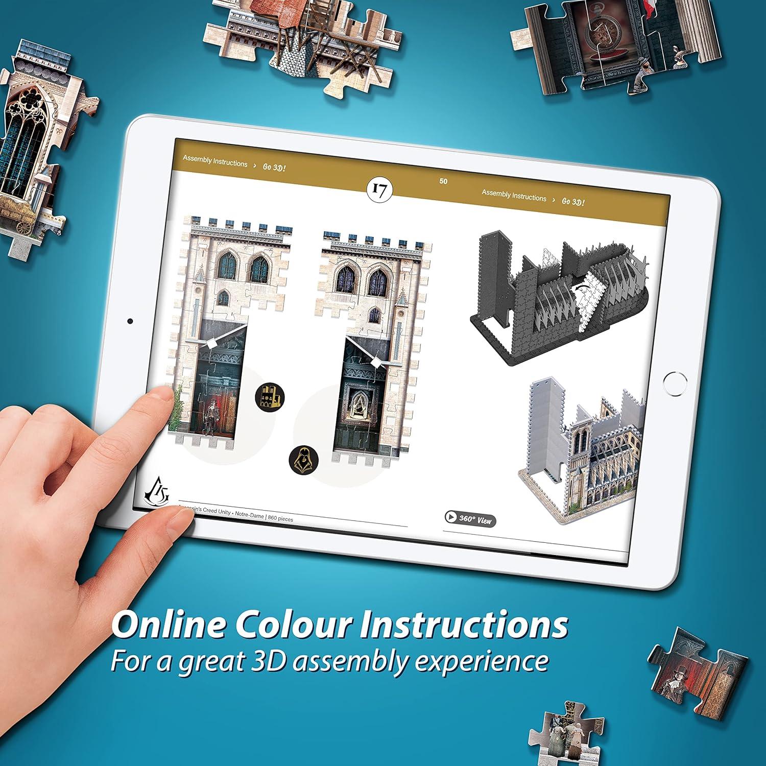 Rompecabezas 3D Wrebbit3D Assassin's Creed Notre-Dame 860 Piezas