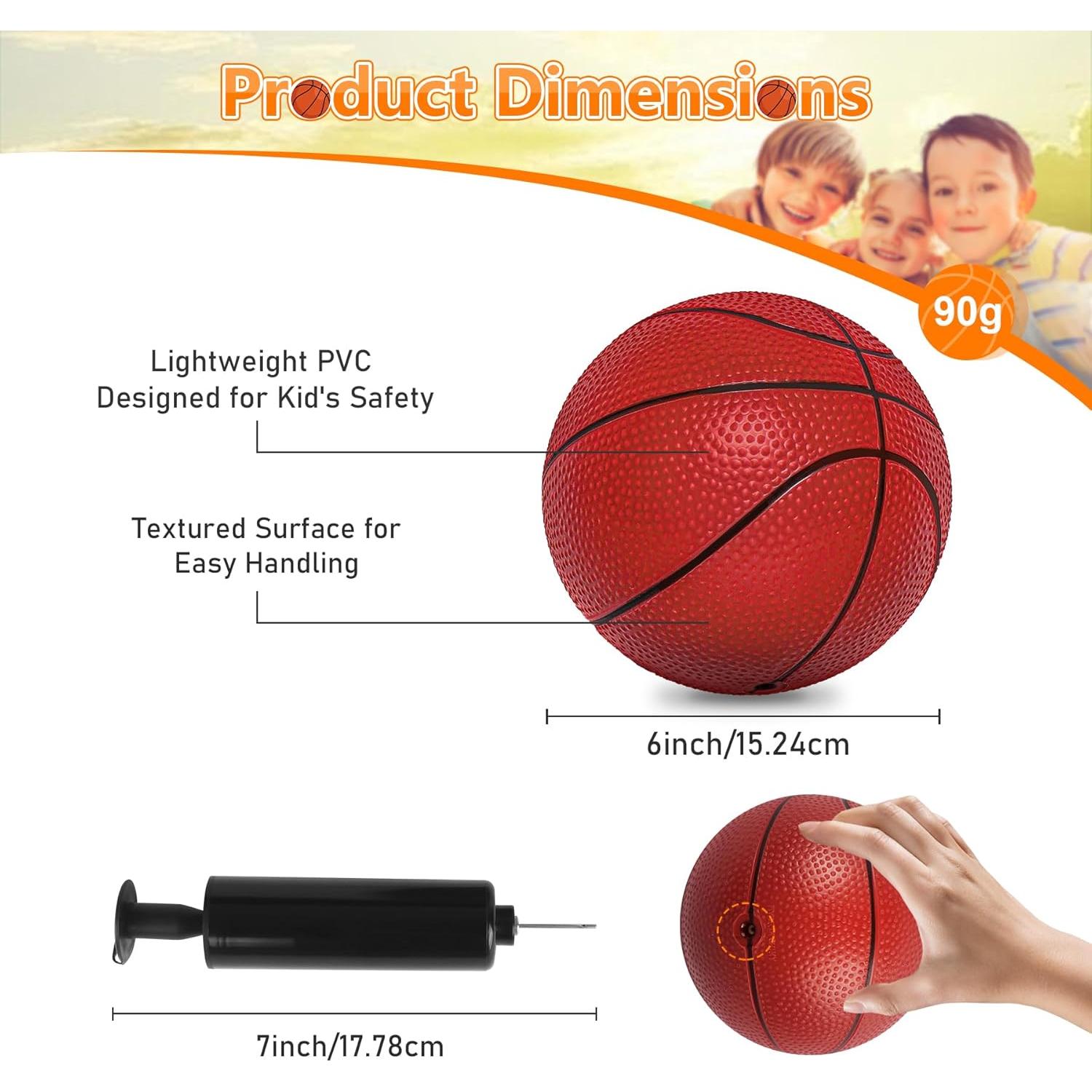 Mini Balones de Baloncesto Vobab 6" PVC para Niños y Adultos