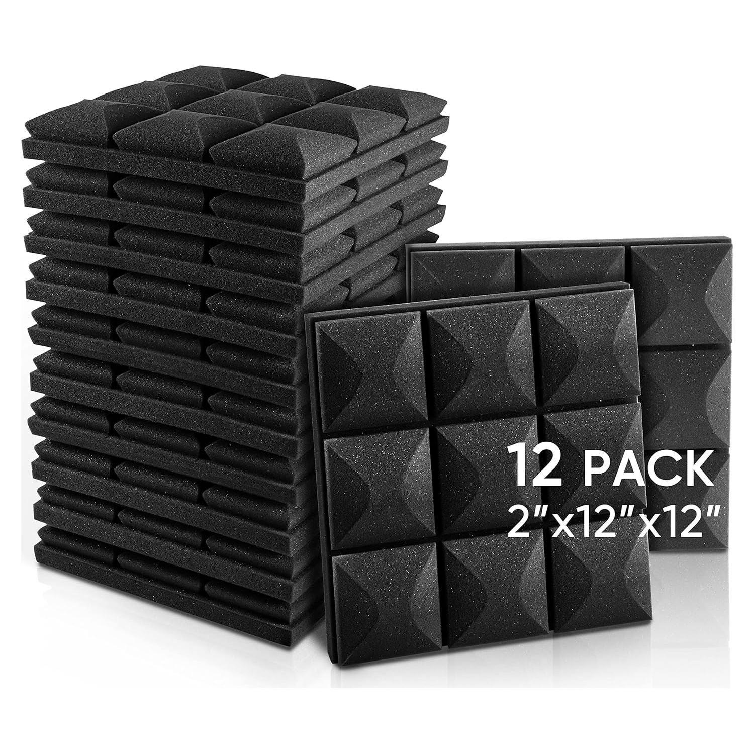 Paneles Acústicos Fstop Labs 12 Piezas 2'' Negro Aislamiento