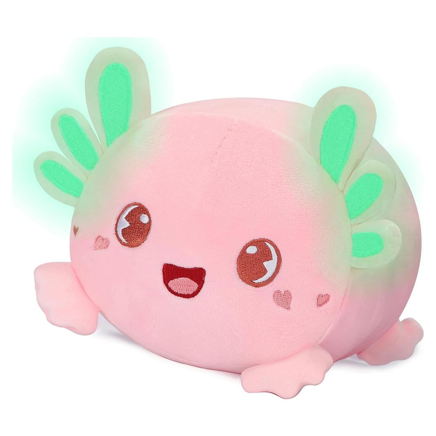 Almohada de Peluche Axolote Rosa AIXINI 20 cm Suave y Luminosa