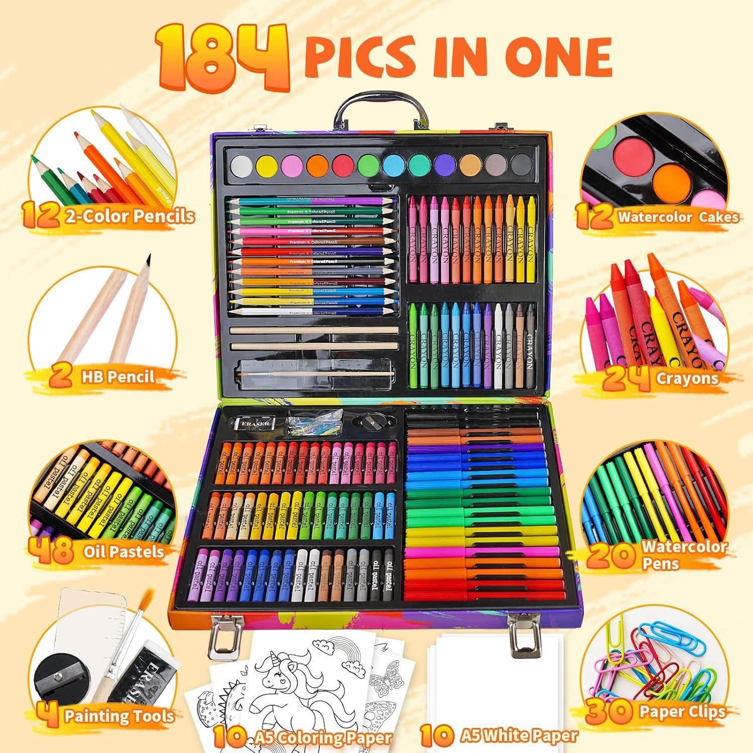 Kit de Arte Cokiki 184 Piezas para Niños 6-12 Años