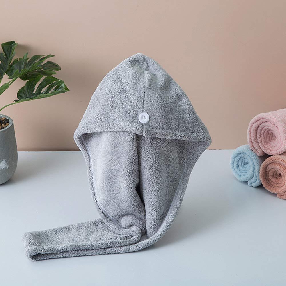 Toalla de Secado de Cabello Microfibra Tyonmujo Gris 26.5x18.9cm