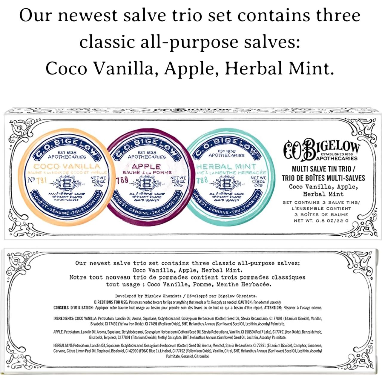 C.O. Bigelow Set de 3 Latas de Balsamo Labial Hidratante