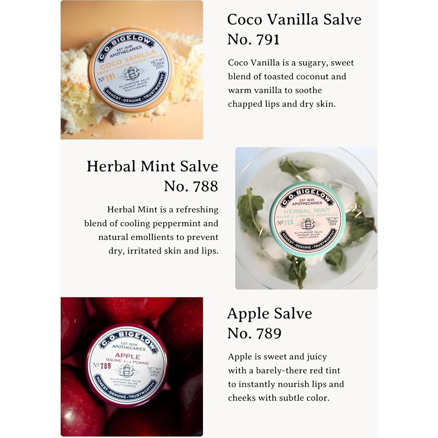 C.O. Bigelow Set de 3 Latas de Balsamo Labial Hidratante