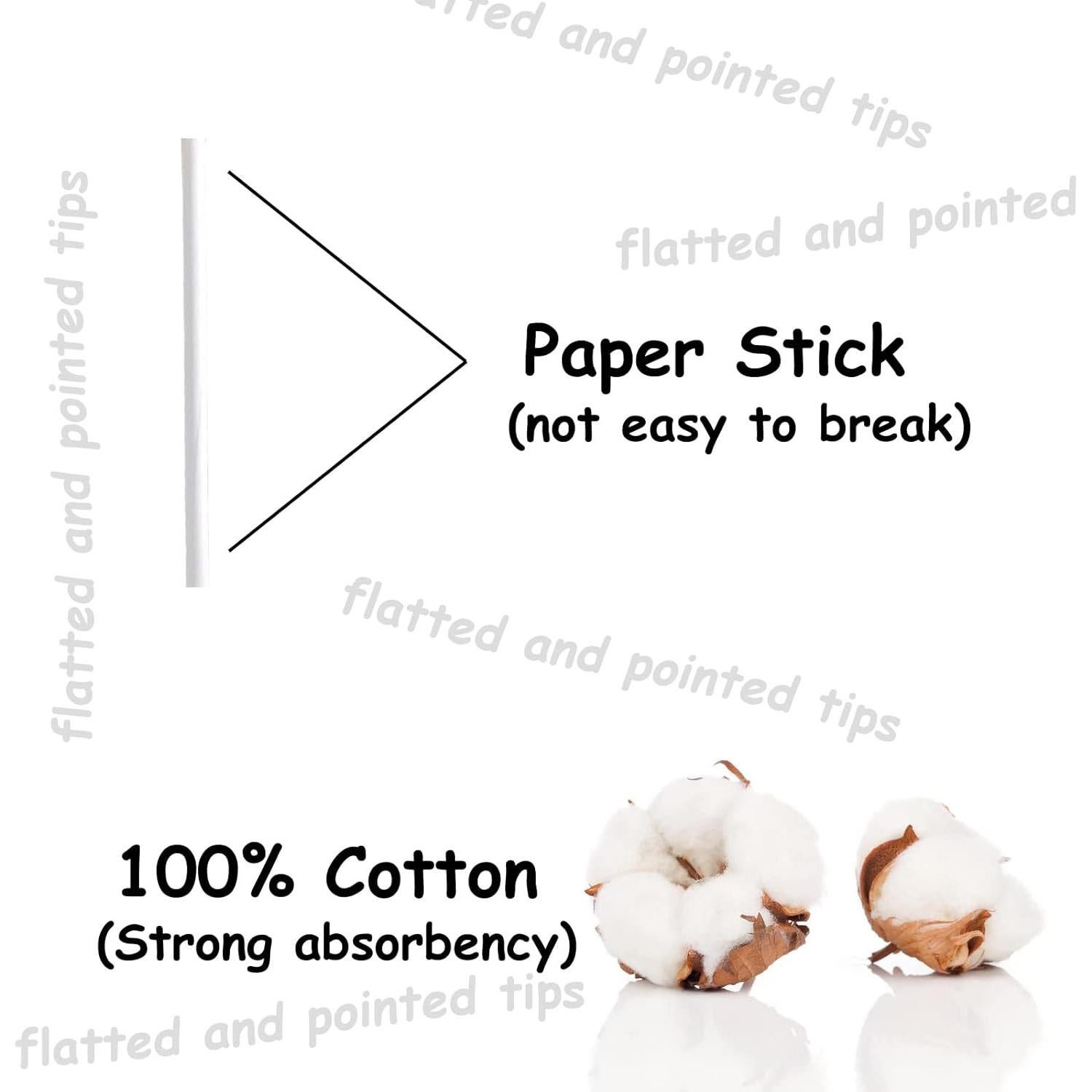 Hisopos de Algodón XL Quanzhou 375pcs Doble Punta Afilada y Plana