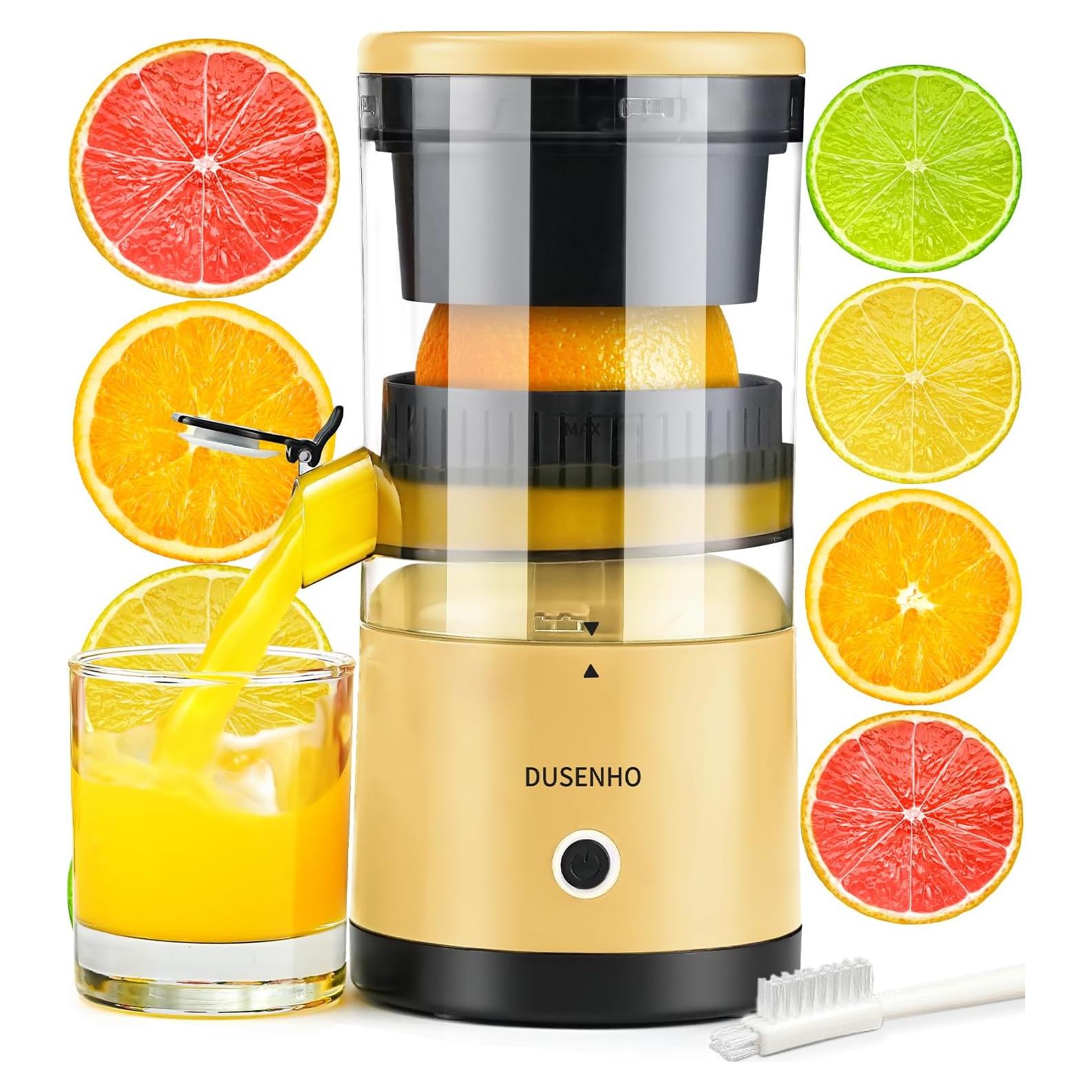 Exprimidor Eléctrico DUSENHO Recargable 1L Amarillo USB-C
