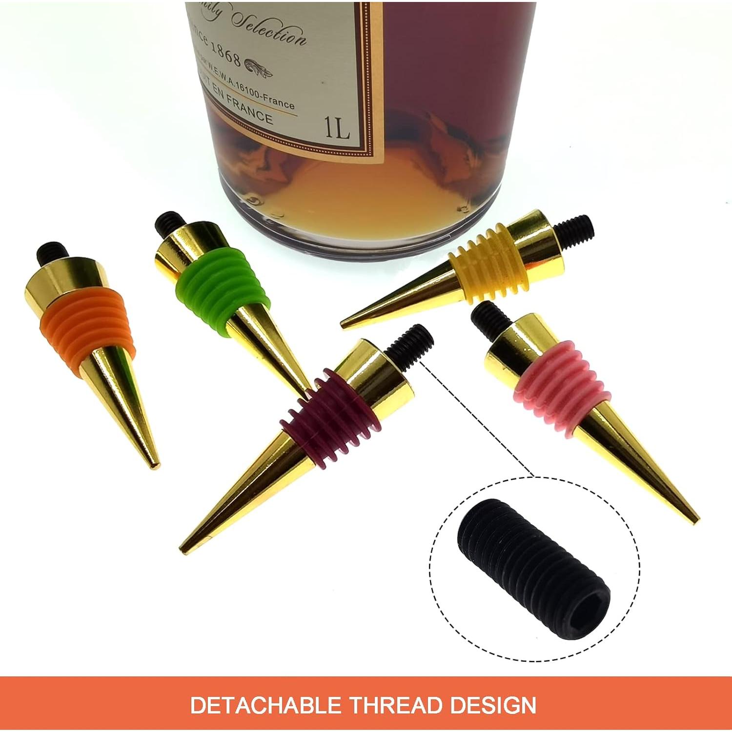 Tapones de Botella de Vino Lockban 5 Piezas Oro Reutilizables