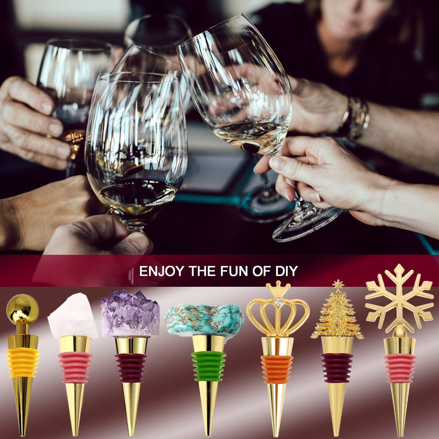 Tapones de Botella de Vino Lockban 5 Piezas Oro Reutilizables