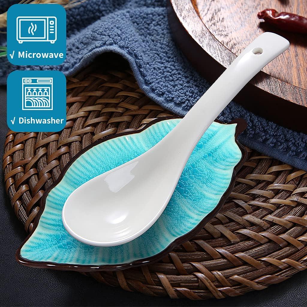 Soporte para Cucharas de Cerámica Sanbege - 2 Piezas Verde Azulado