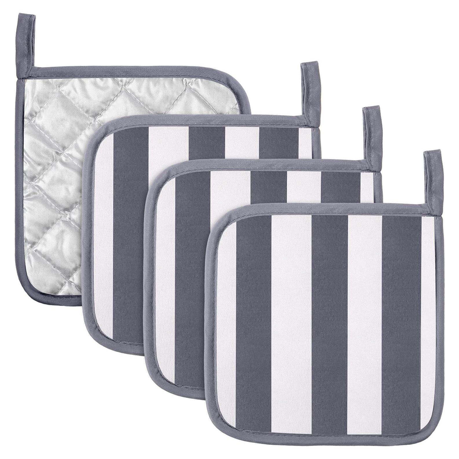 Juego de 4 Agarraderas de Cocina Reallnaive Gris Beige 20x20 cm