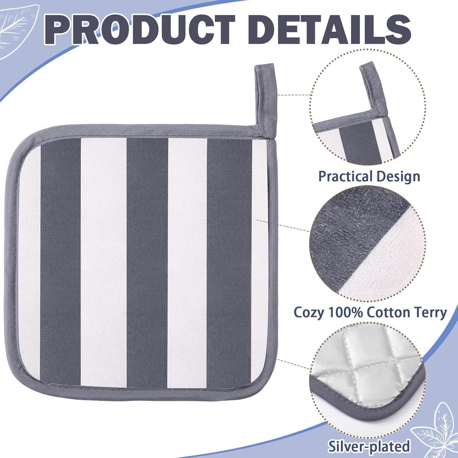 Juego de 4 Agarraderas de Cocina Reallnaive Gris Beige 20x20 cm