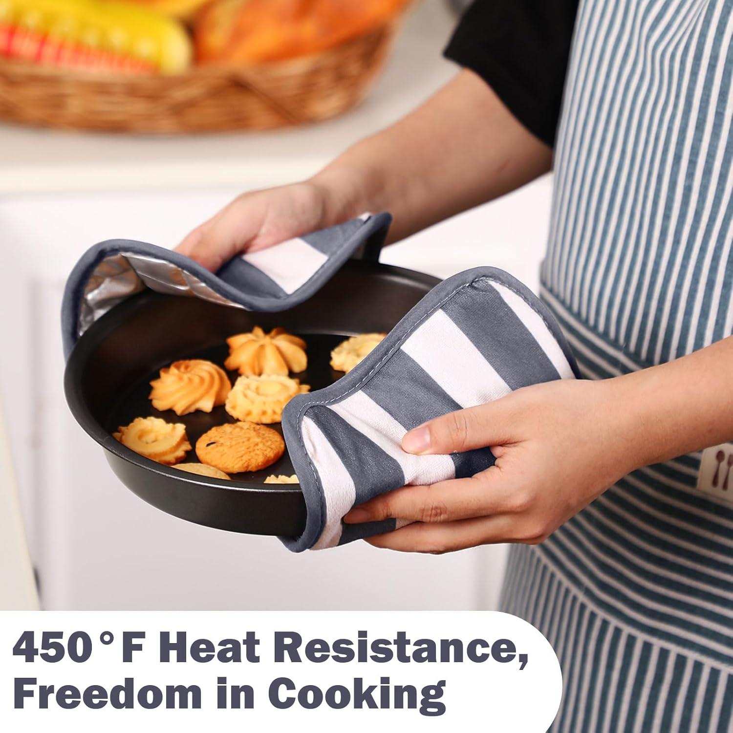 Juego de 4 Agarraderas de Cocina Reallnaive Gris Beige 20x20 cm