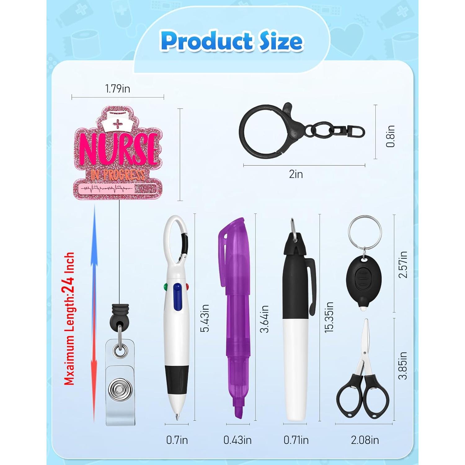 Conjunto de bolígrafos de enfermera Plifal - 5 piezas, negro