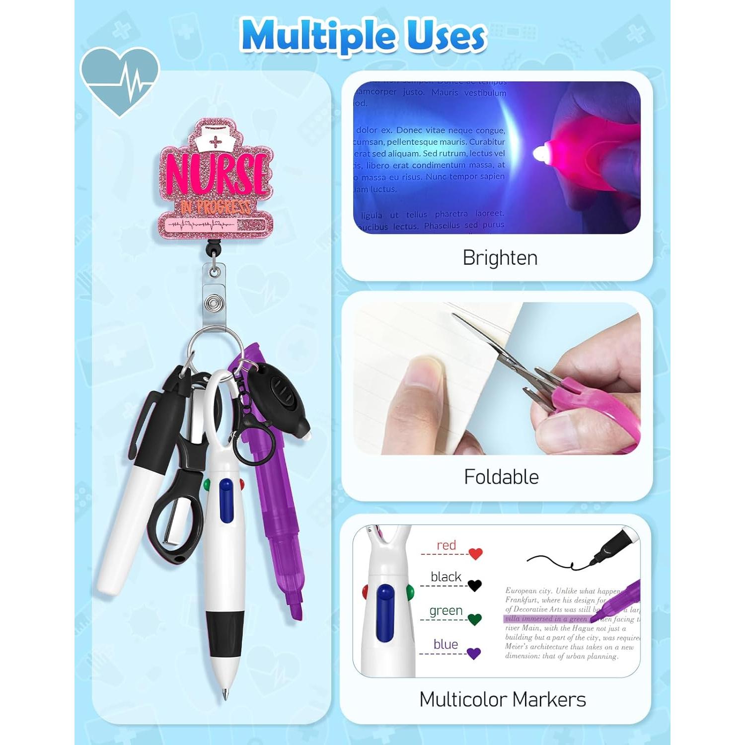 Conjunto de bolígrafos de enfermera Plifal - 5 piezas, negro