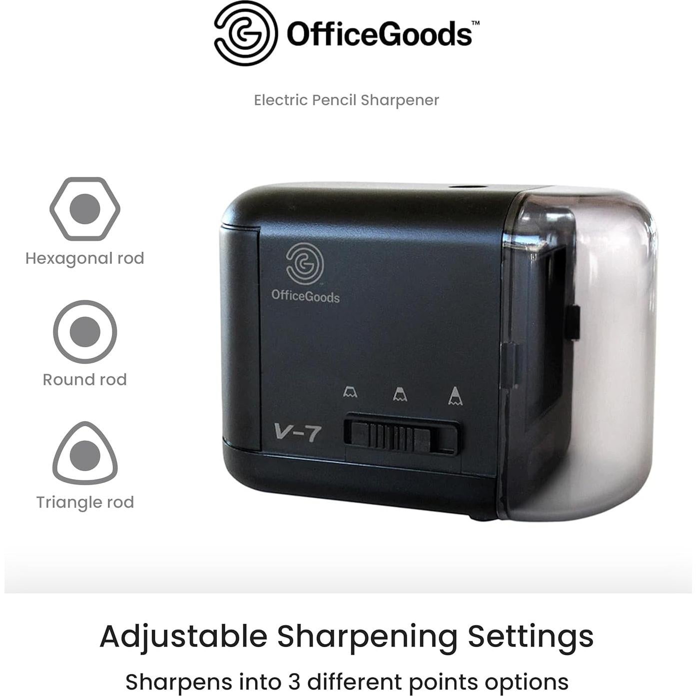 Sacapuntas Eléctrico OfficeGoods V-7 - Portátil Negro