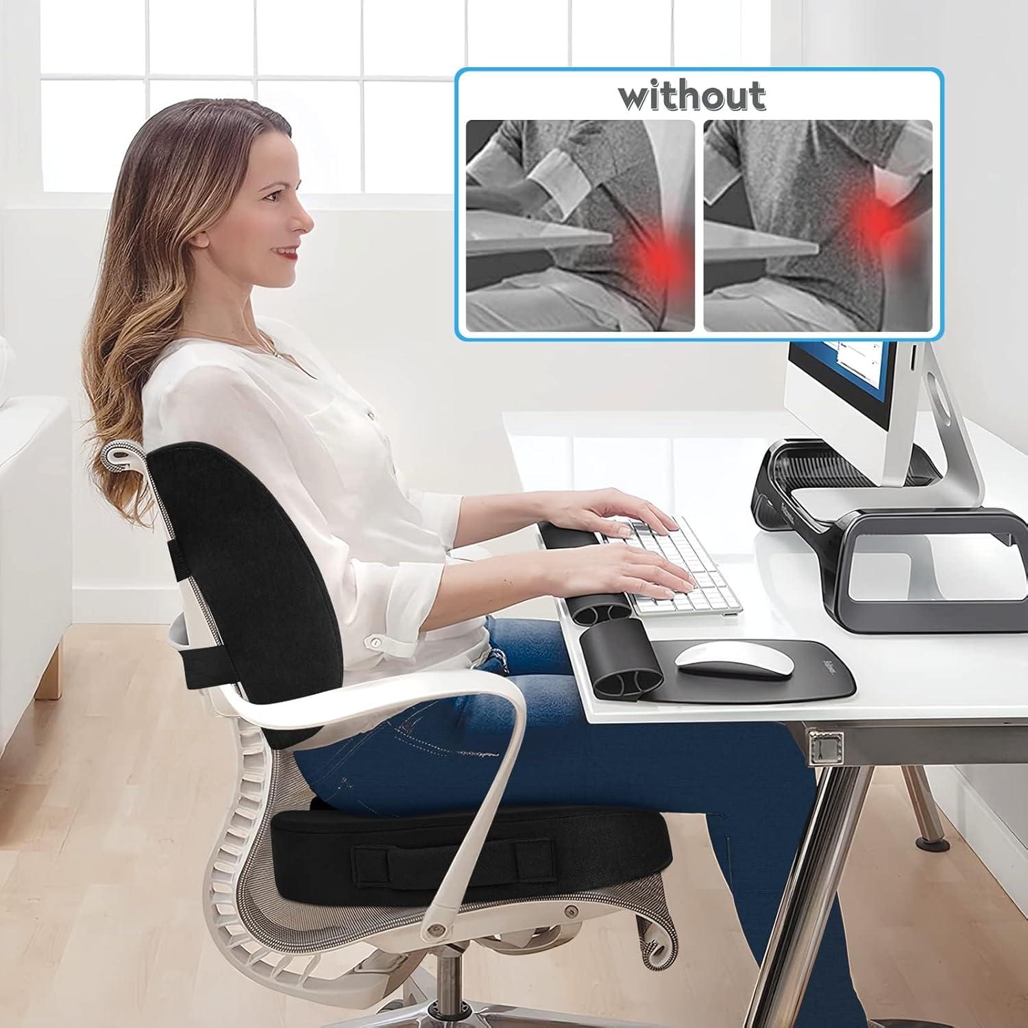 Cojín de Asiento y Almohada Lumbar CloudBliss Negro