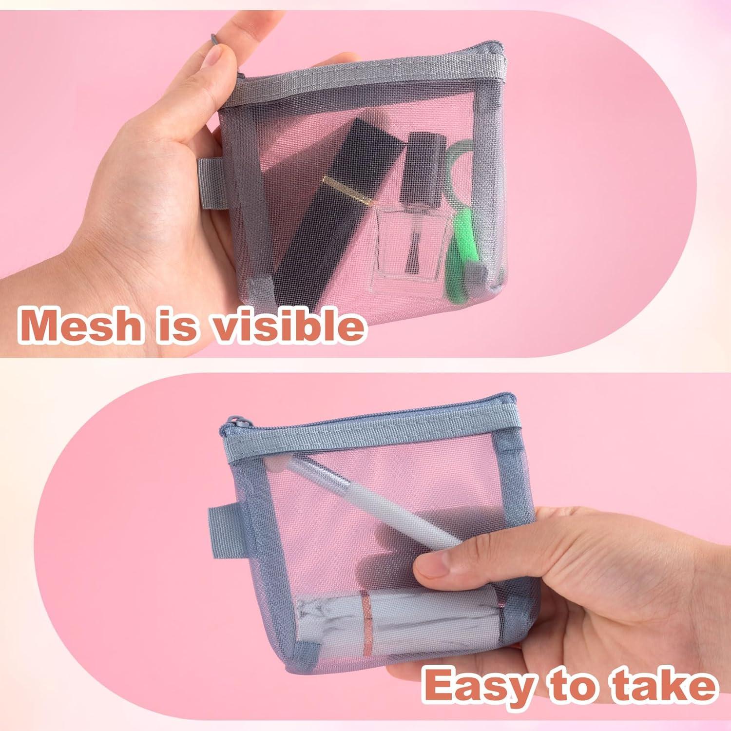 3 Mini Bolsas de Maquillaje BEIQIYA con Cremallera - Nylon