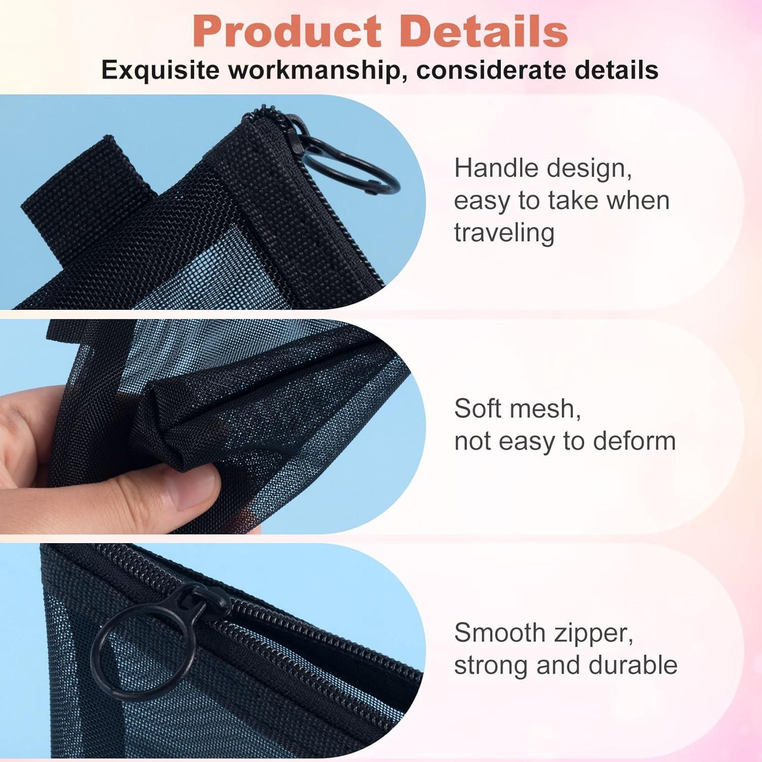 3 Mini Bolsas de Maquillaje BEIQIYA con Cremallera - Nylon