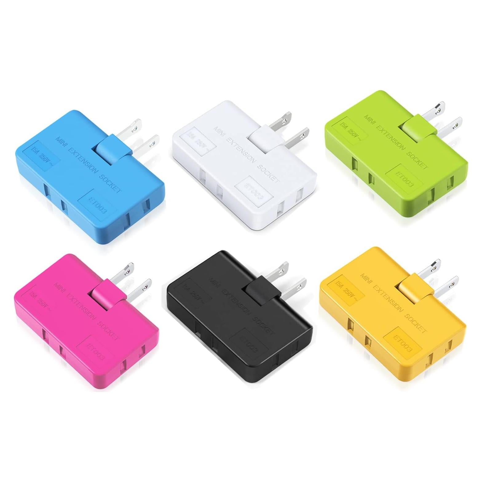 Extensor de Enchufe Giratorio ETwinCoo 3 Vías 2500W 6 Colores