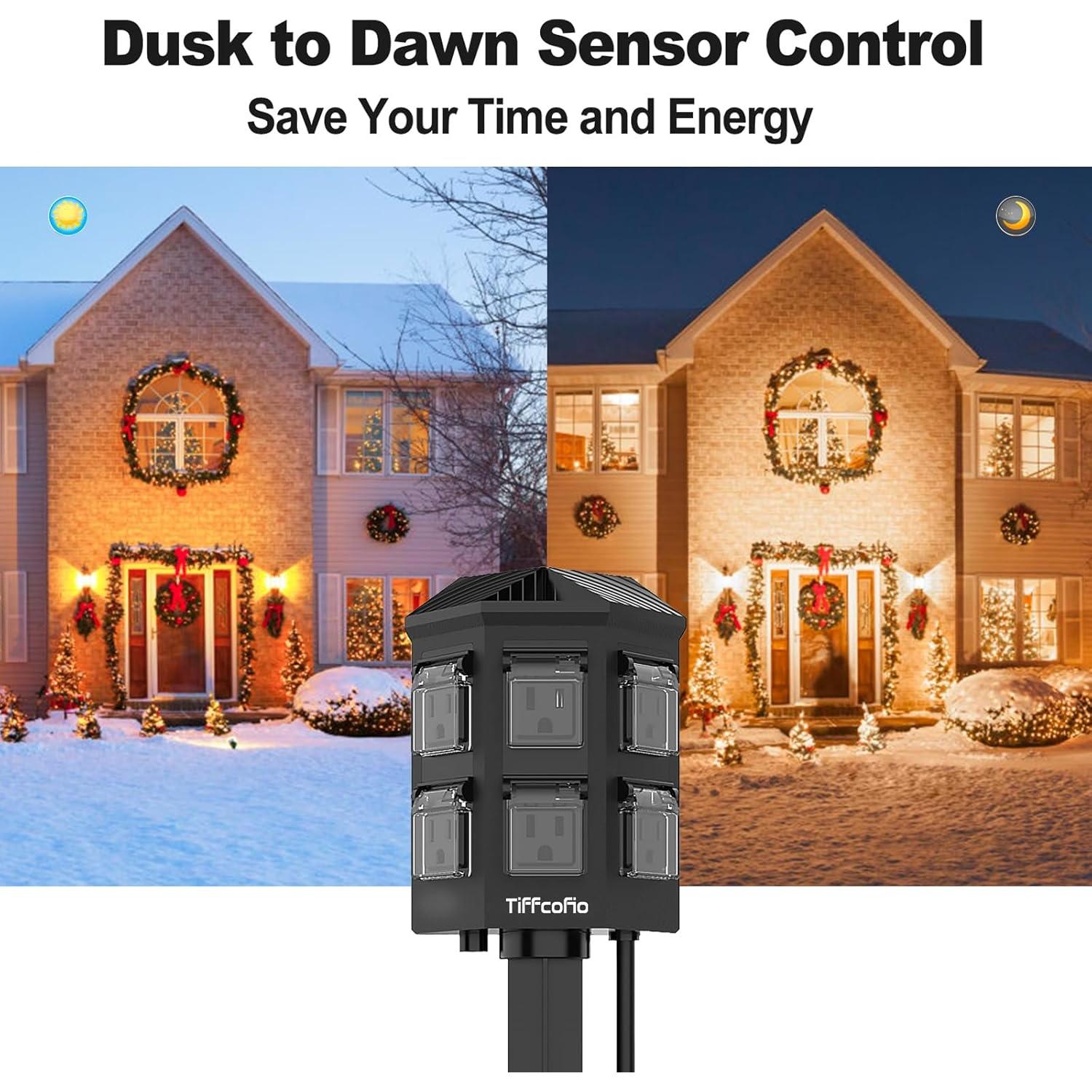 Toma de Corriente Exterior Tiffcofio 25 pies con Control Remoto