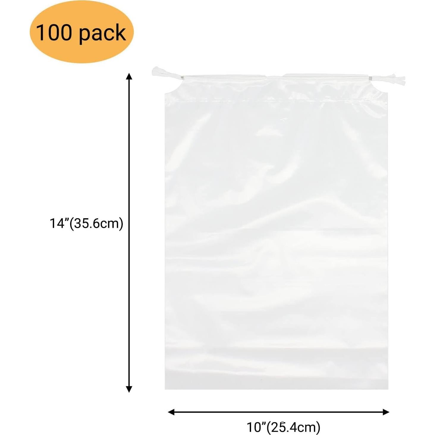 Paquete de 100 bolsas transparentes para zapatos Belinlen 25x35 cm