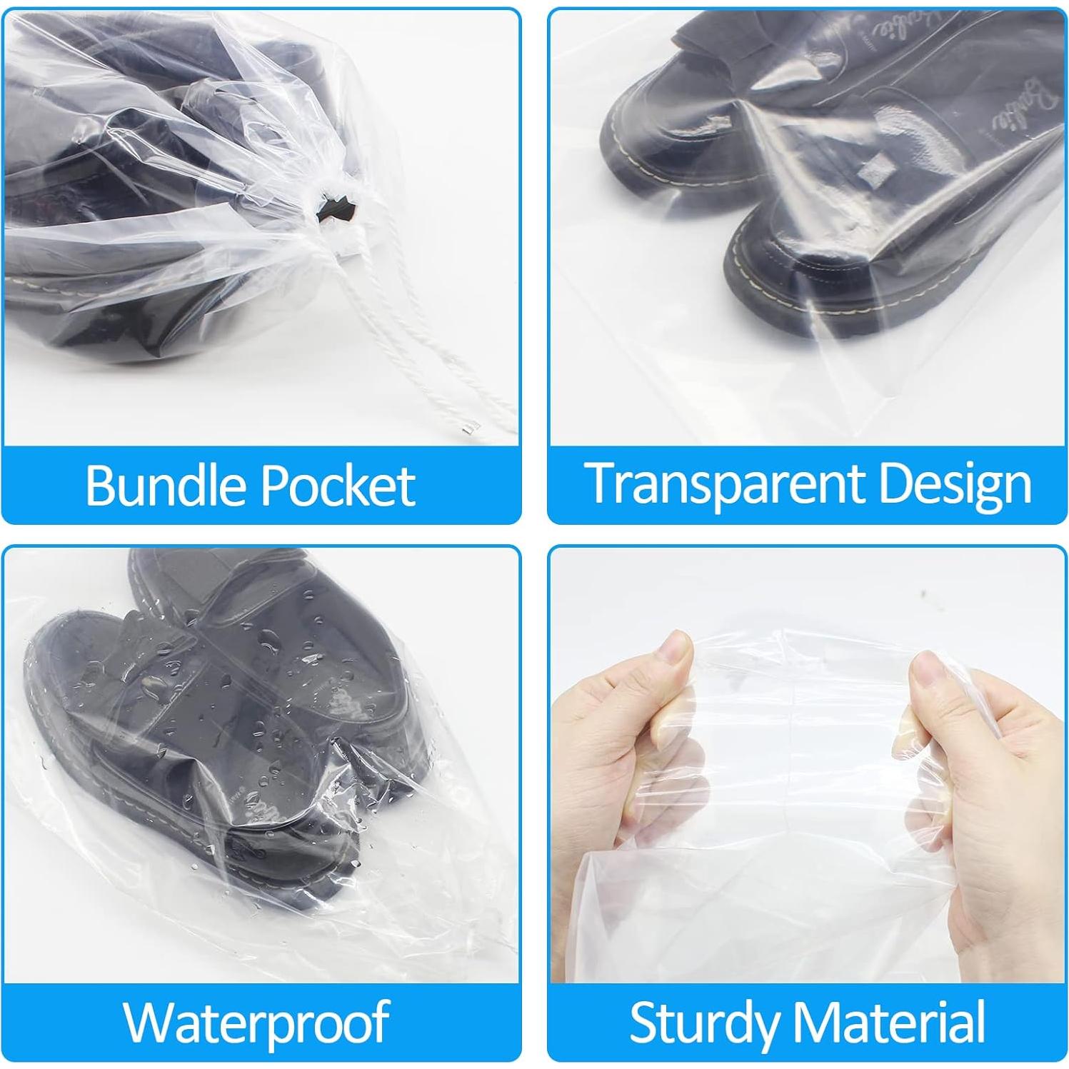 Paquete de 100 bolsas transparentes para zapatos Belinlen 25x35 cm