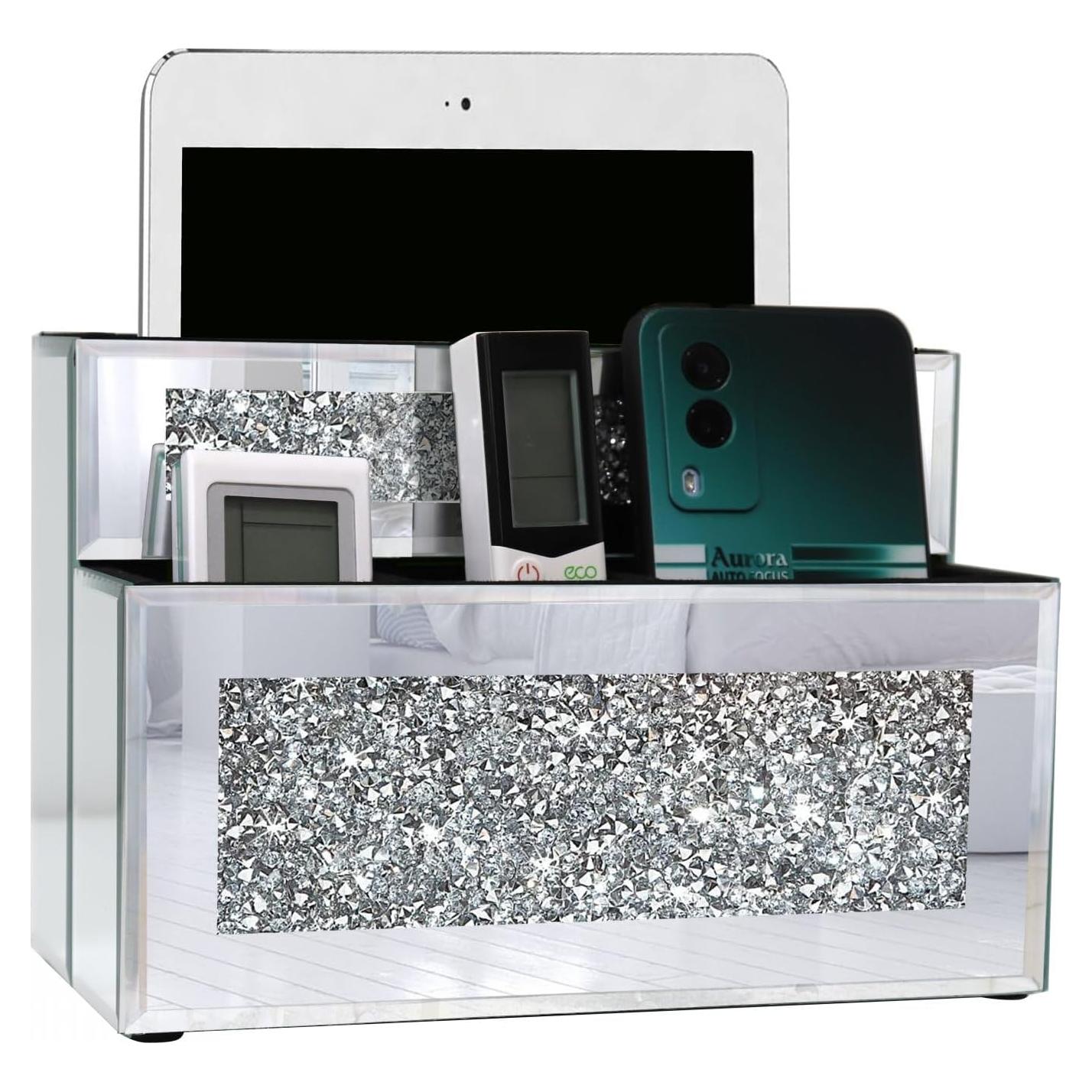 Soporte de Control Remoto Espejado GOTHICO 4 Compartimentos 23.1x15.5 cm