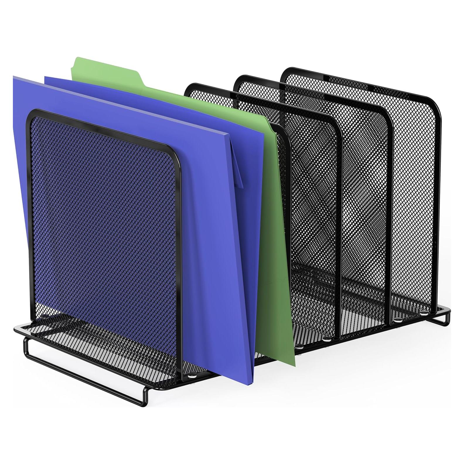 Organizador de Archivos Vertical Expandible Simple Houseware 5 Secciones Negro