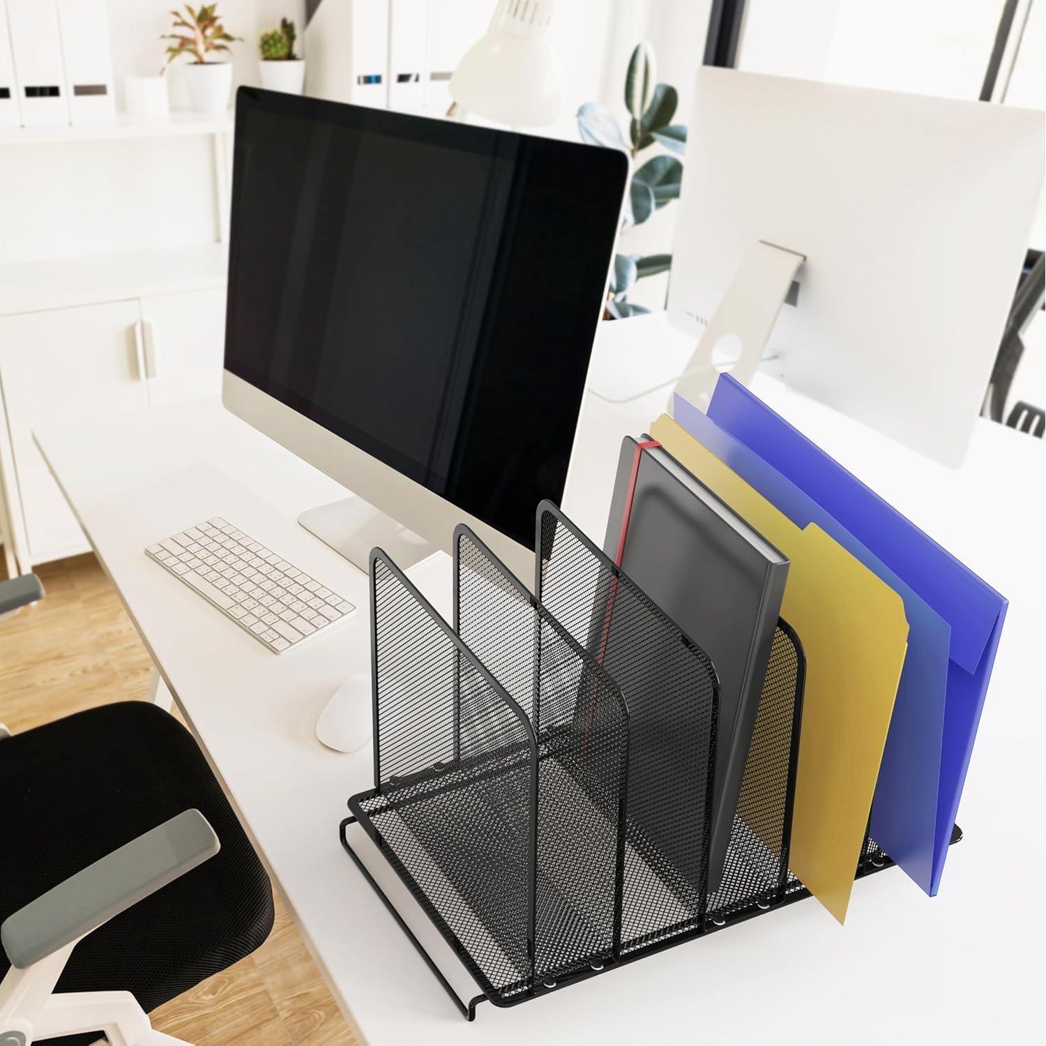 Organizador de Archivos Vertical Expandible Simple Houseware 5 Secciones Negro