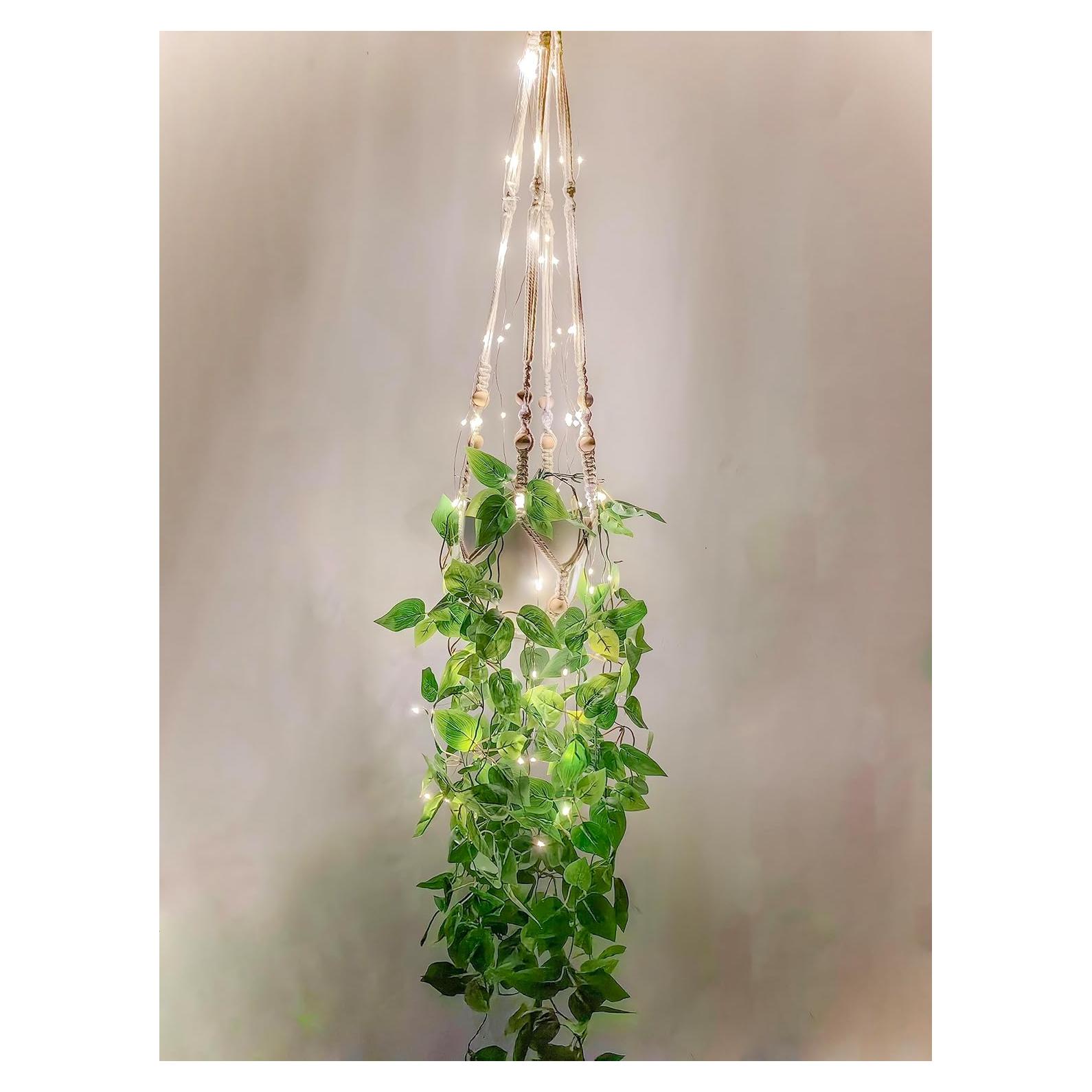 Soporte de Macetas Colgante Comtelek 2 Pack con Luces LED