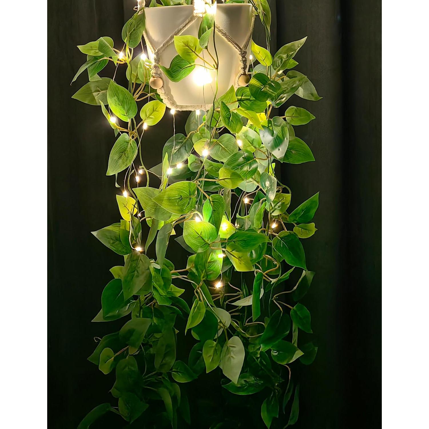 Soporte de Macetas Colgante Comtelek 2 Pack con Luces LED