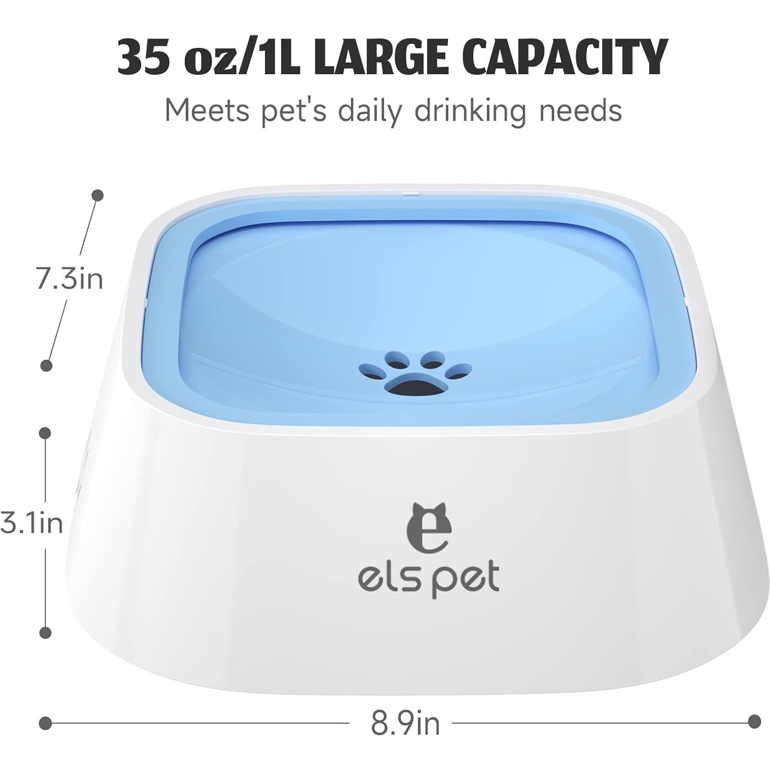 Bowl de Agua para Perros ELS PET 1L Antideslizante Azul