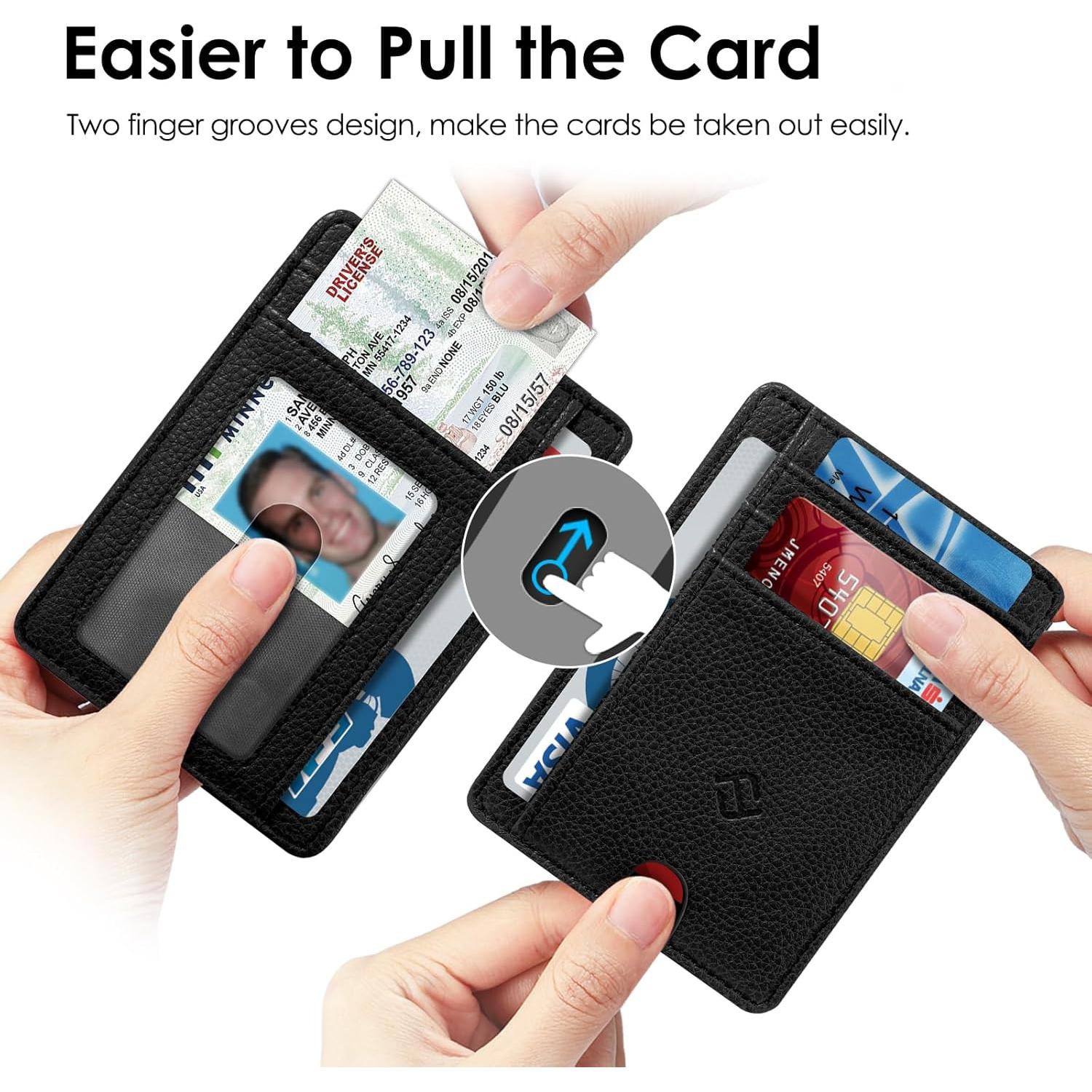 Billetera delgada Fintie con bloqueo RFID para tarjetas - Negro