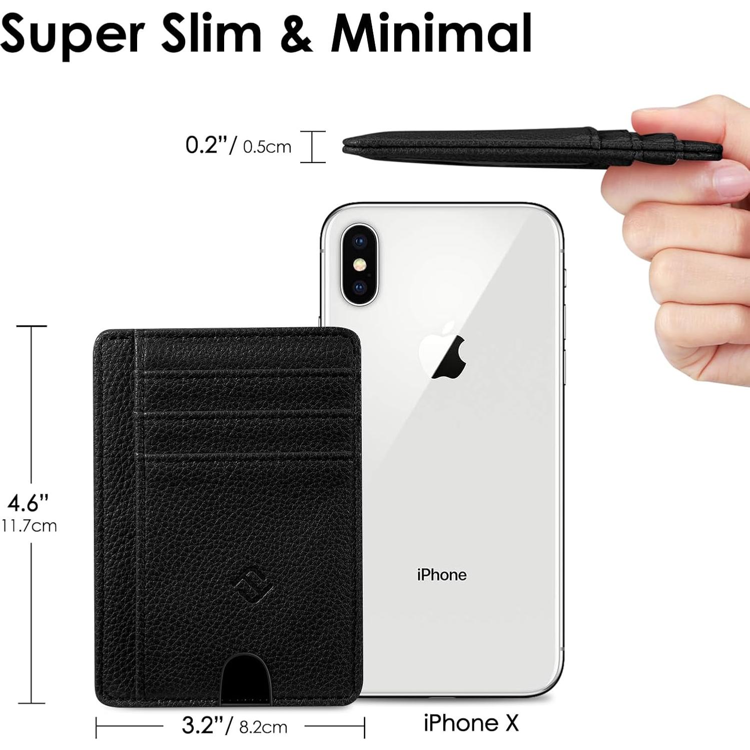 Billetera delgada Fintie con bloqueo RFID para tarjetas - Negro