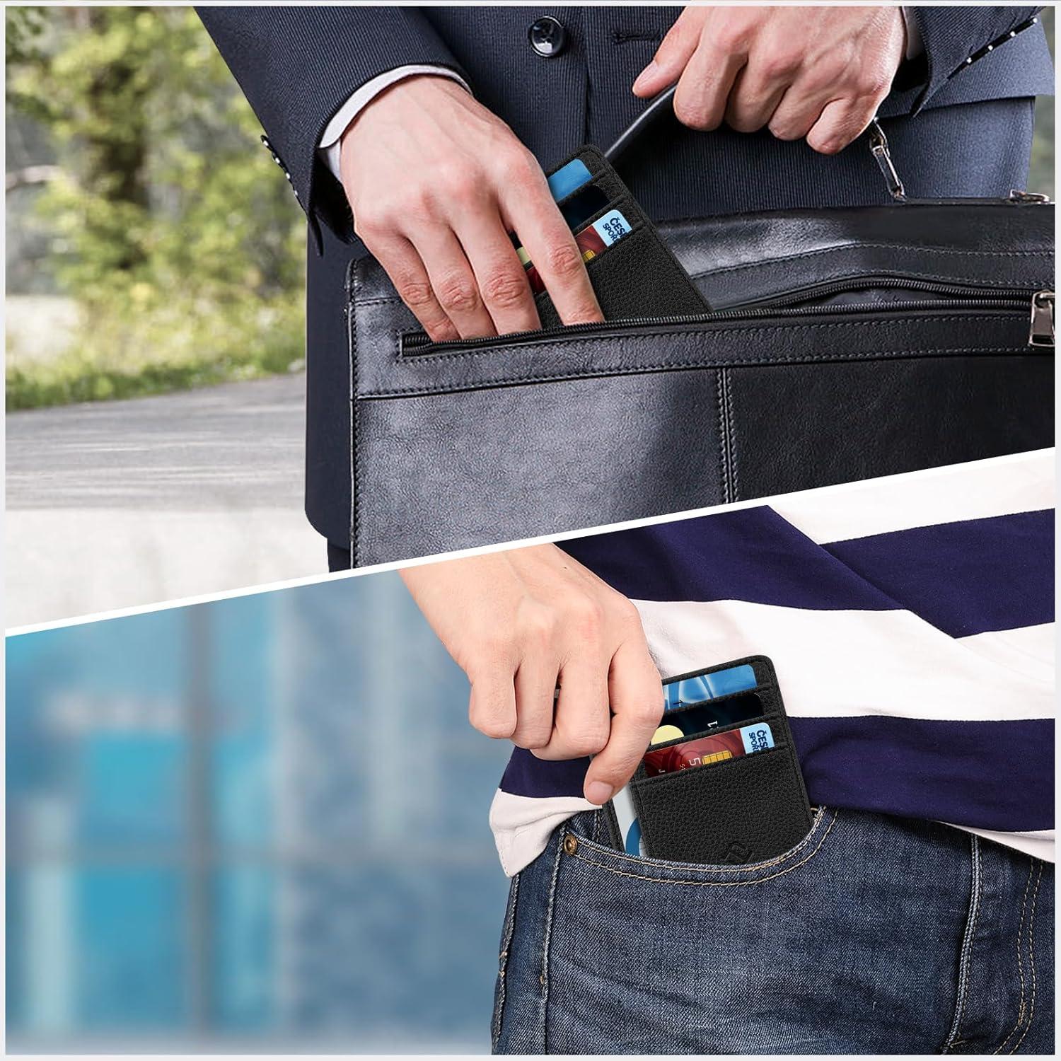 Billetera delgada Fintie con bloqueo RFID para tarjetas - Negro