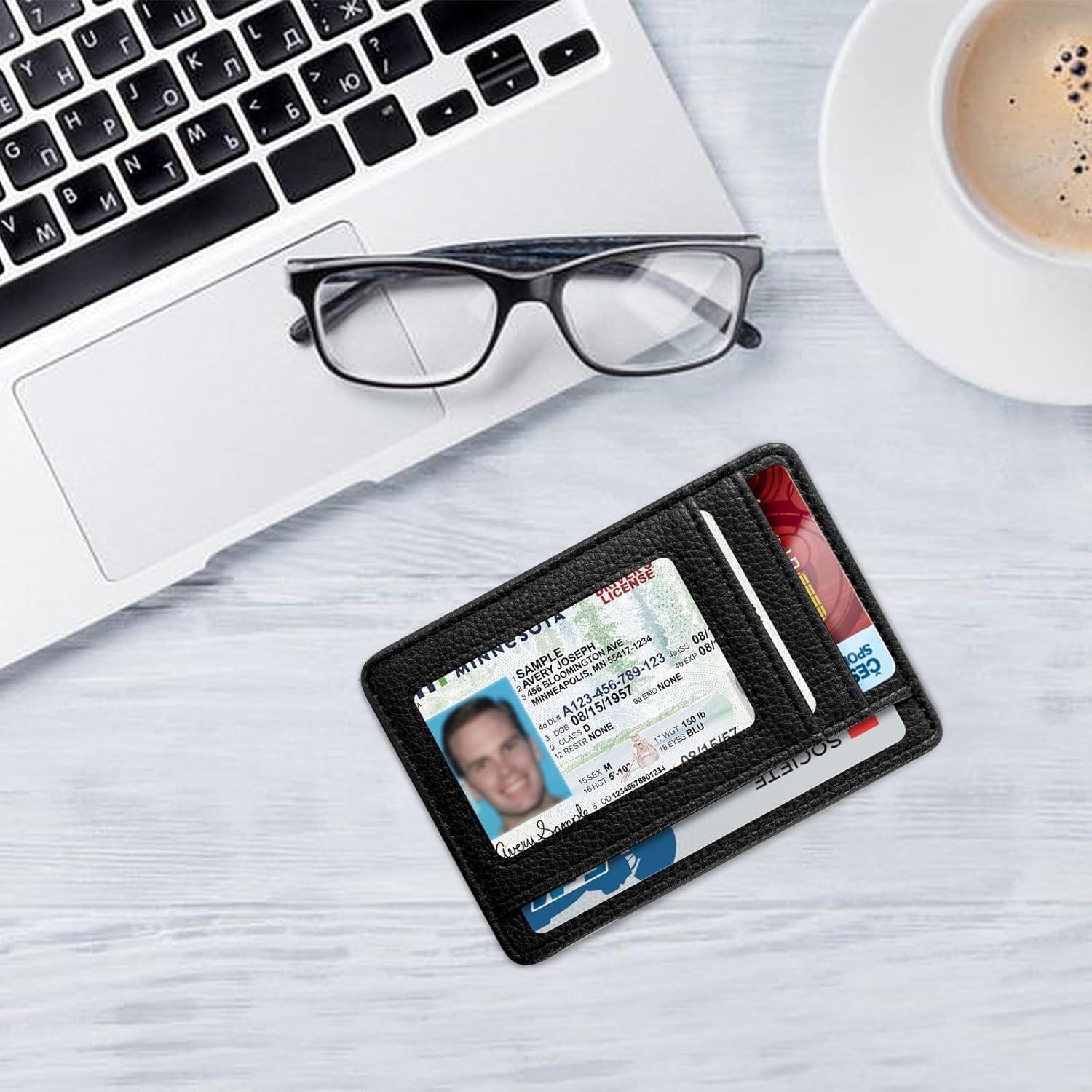 Billetera delgada Fintie con bloqueo RFID para tarjetas - Negro