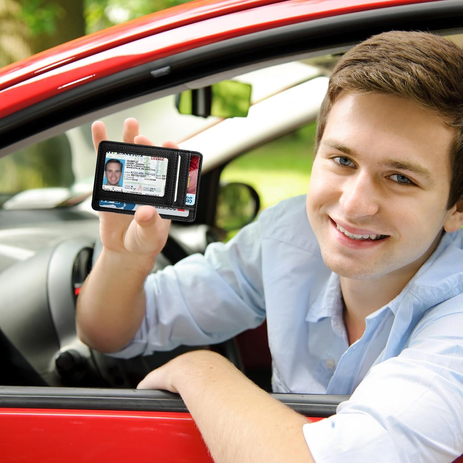 Billetera delgada Fintie con bloqueo RFID para tarjetas - Negro