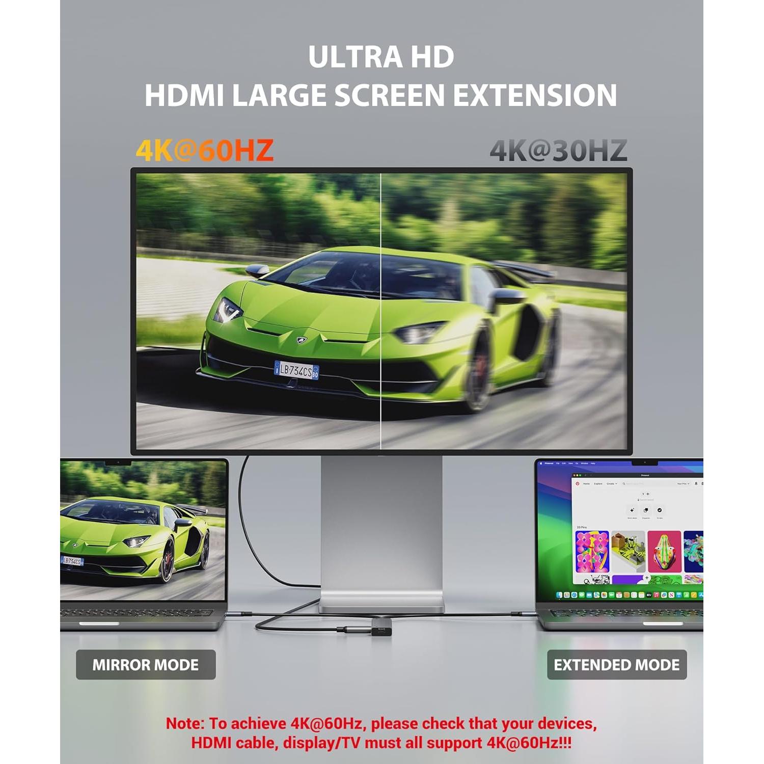 Hub USB C 6 en 1 Aceele con HDMI 4K y 100W de carga