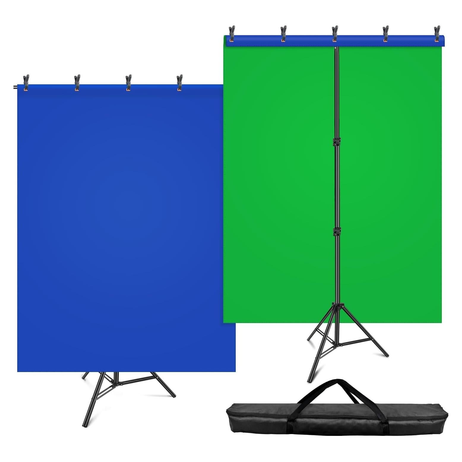 Kit de Fondo de Pantalla Verde Azul HEMMOTOP 2-en-1 150x200 cm