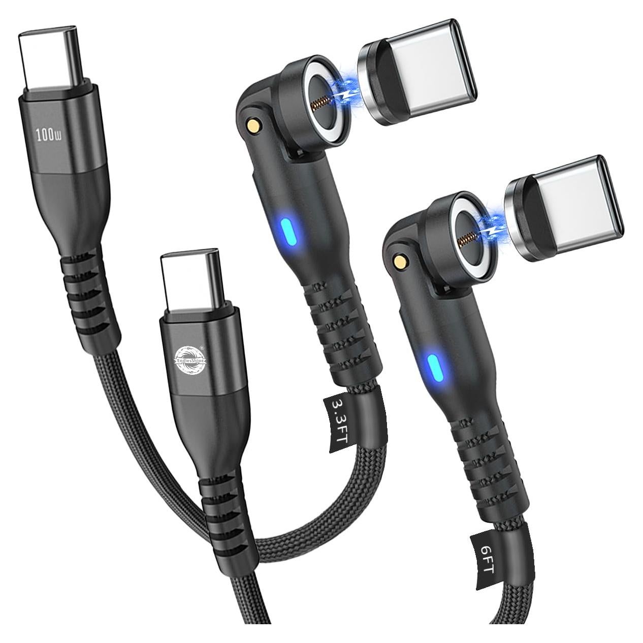 Cable de Carga Magnético USB C a C 100W EndlesShine 1.0m+1.8m