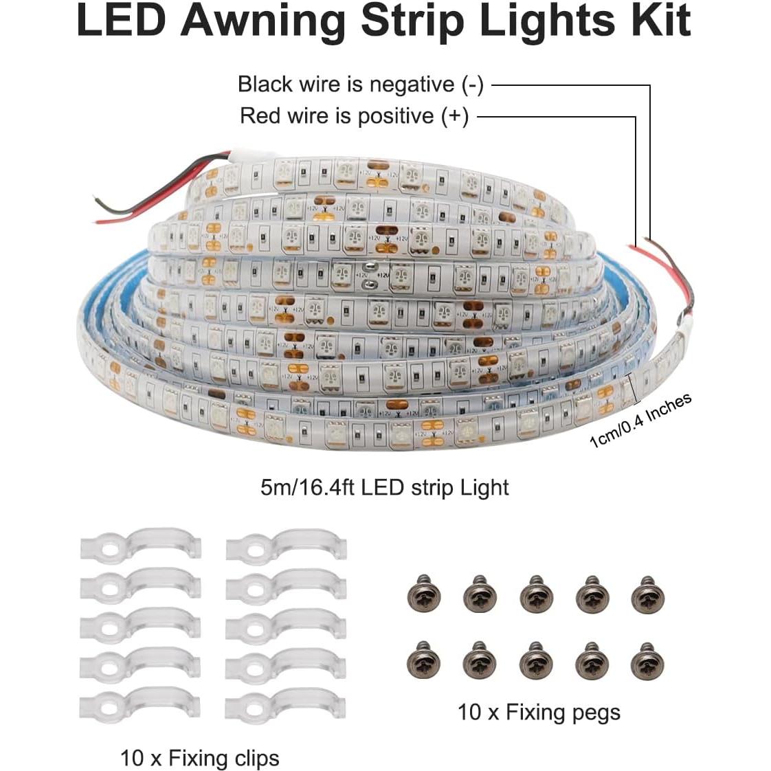 Kit de luces LED Underglow TEKSHINNY 5m 12V para RV