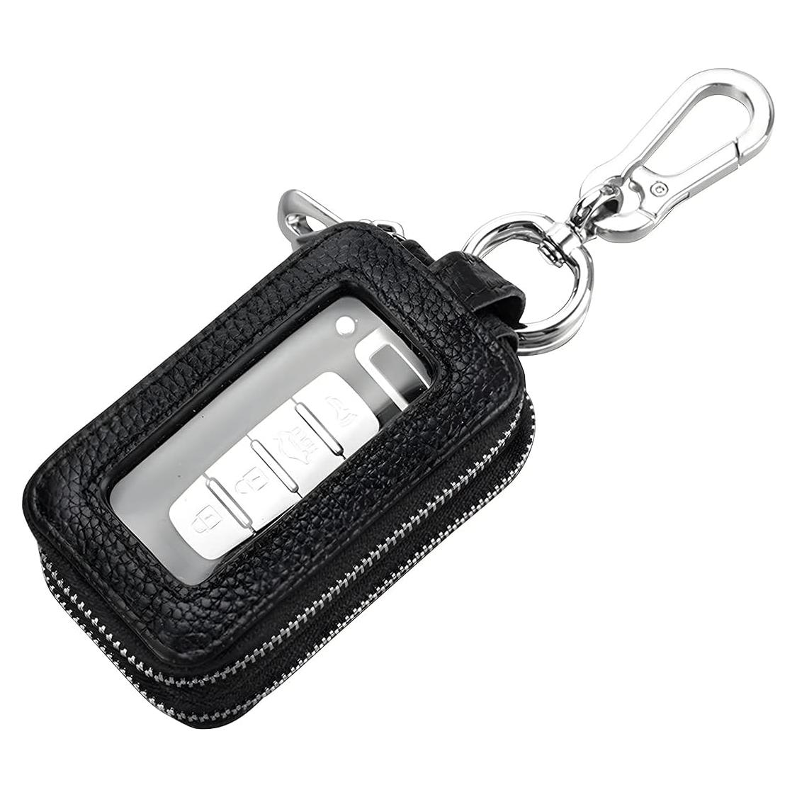 Funda de Llave de Coche BELOMI de Cuero Genuino Negra