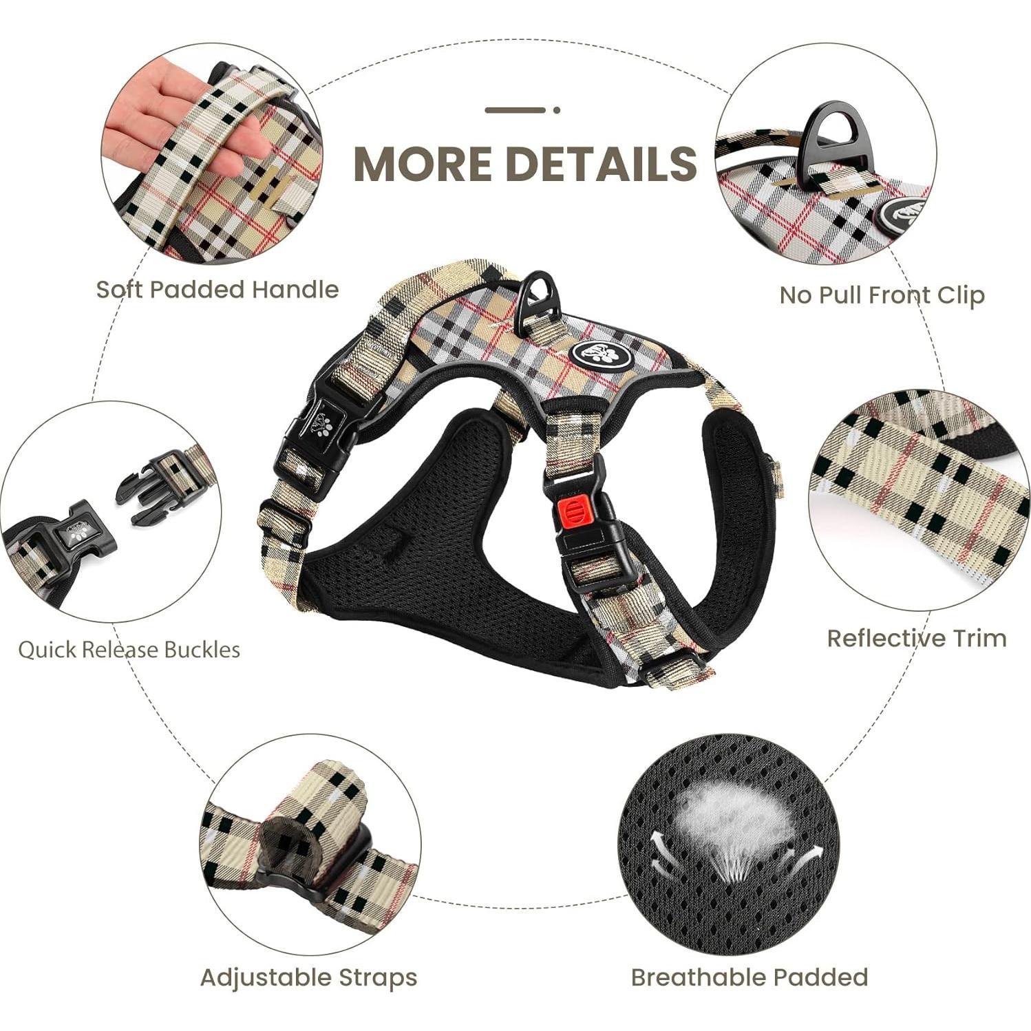 Arnés para Perros Pequeños FurryFection Beige y Blanco