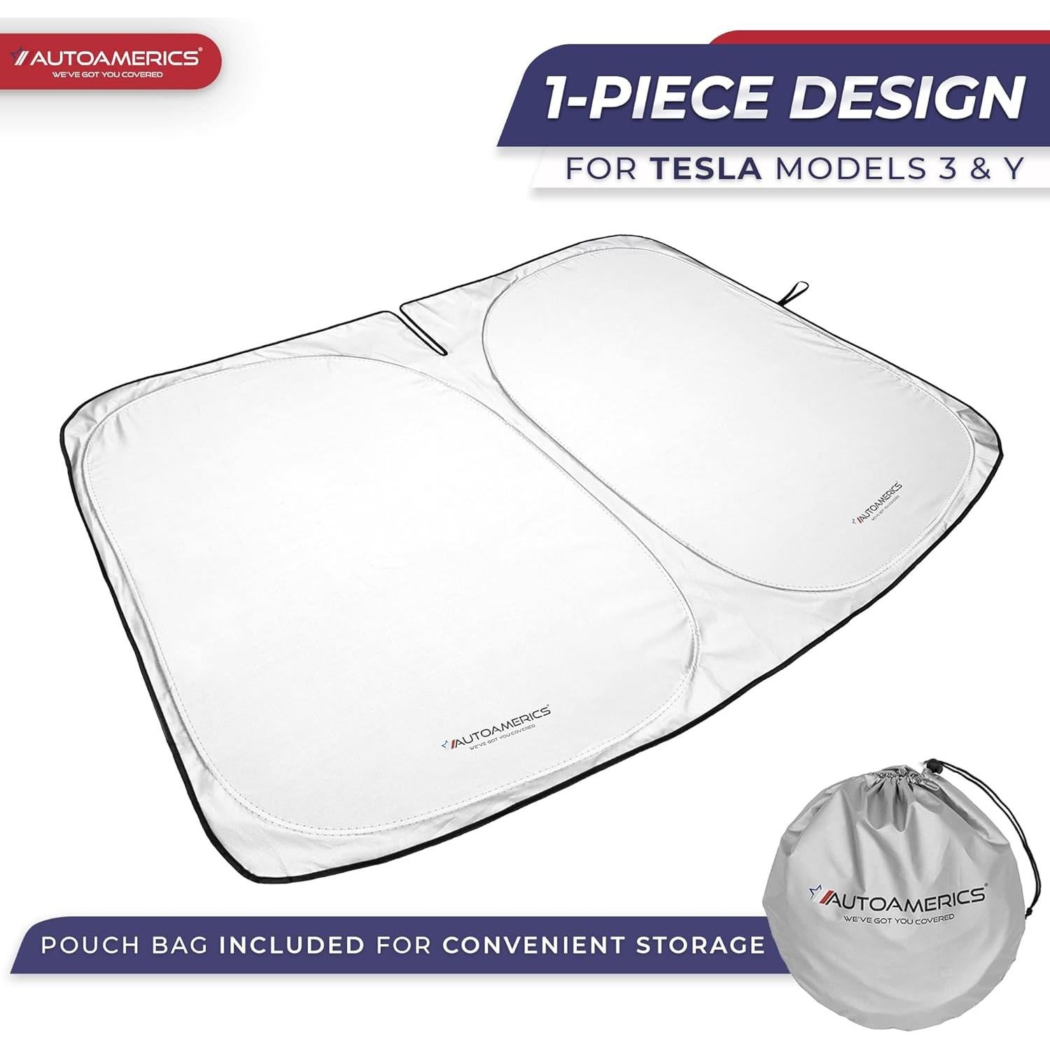Protector Solar Parabrisas Autoamerics para Tesla Model Y y 3