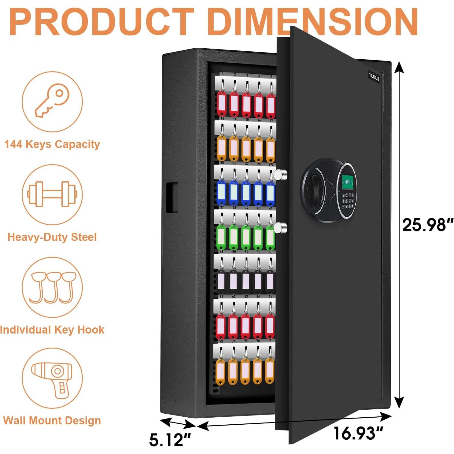 Caja de Llaves de Combinación TOLEBLID 144 Posiciones Montada en Pared