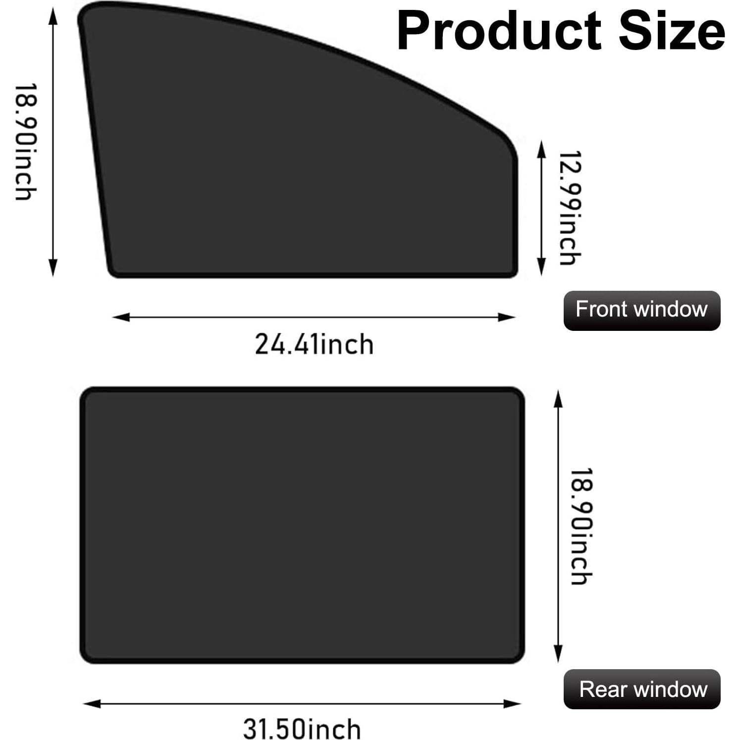 Cortinas de Privacidad para Automóviles Arwrilt 4 PCS Negro