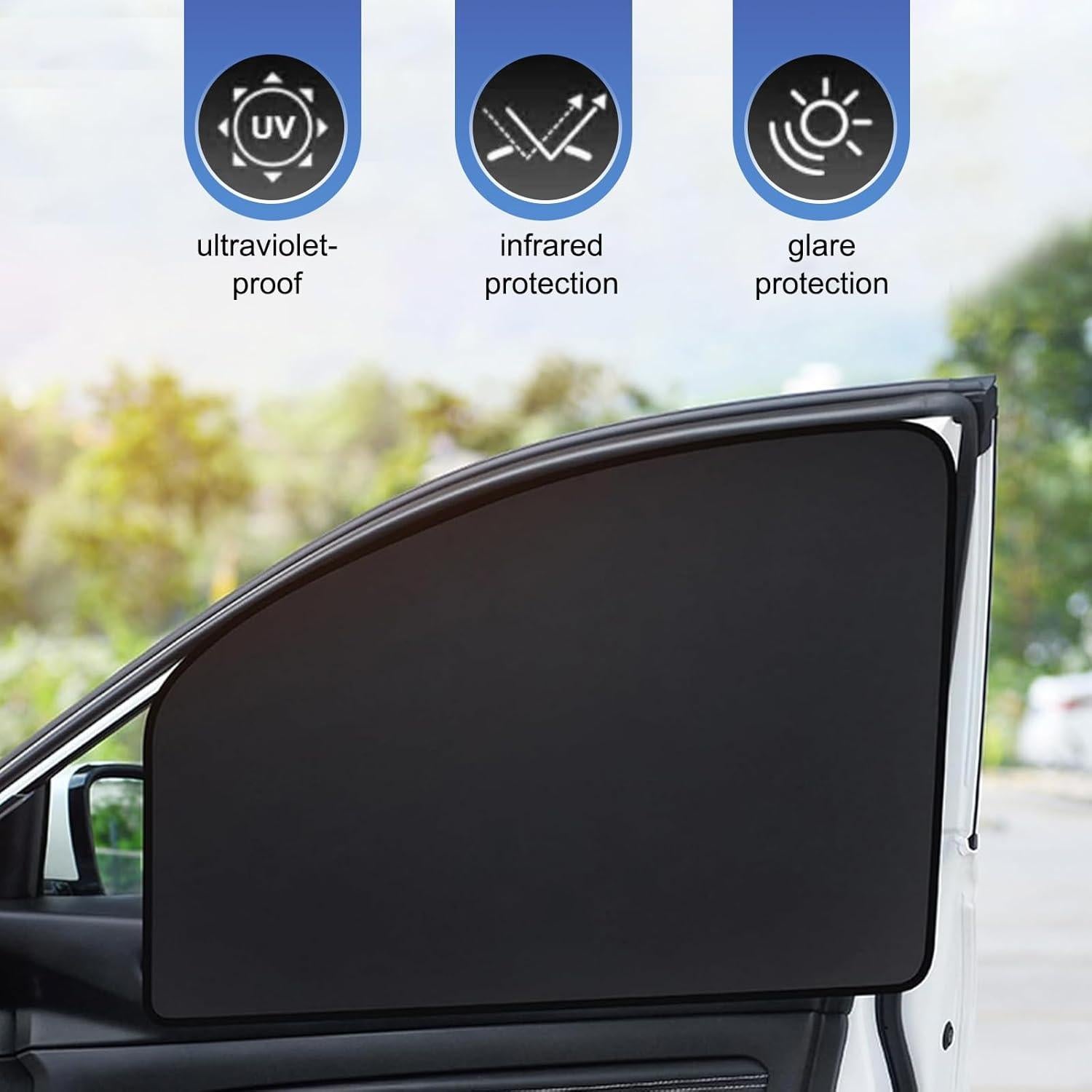 Cortinas de Privacidad para Automóviles Arwrilt 4 PCS Negro