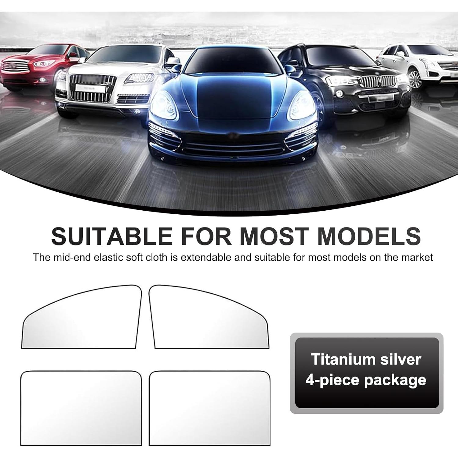 Cortinas de Privacidad para Automóviles Arwrilt 4 PCS Negro