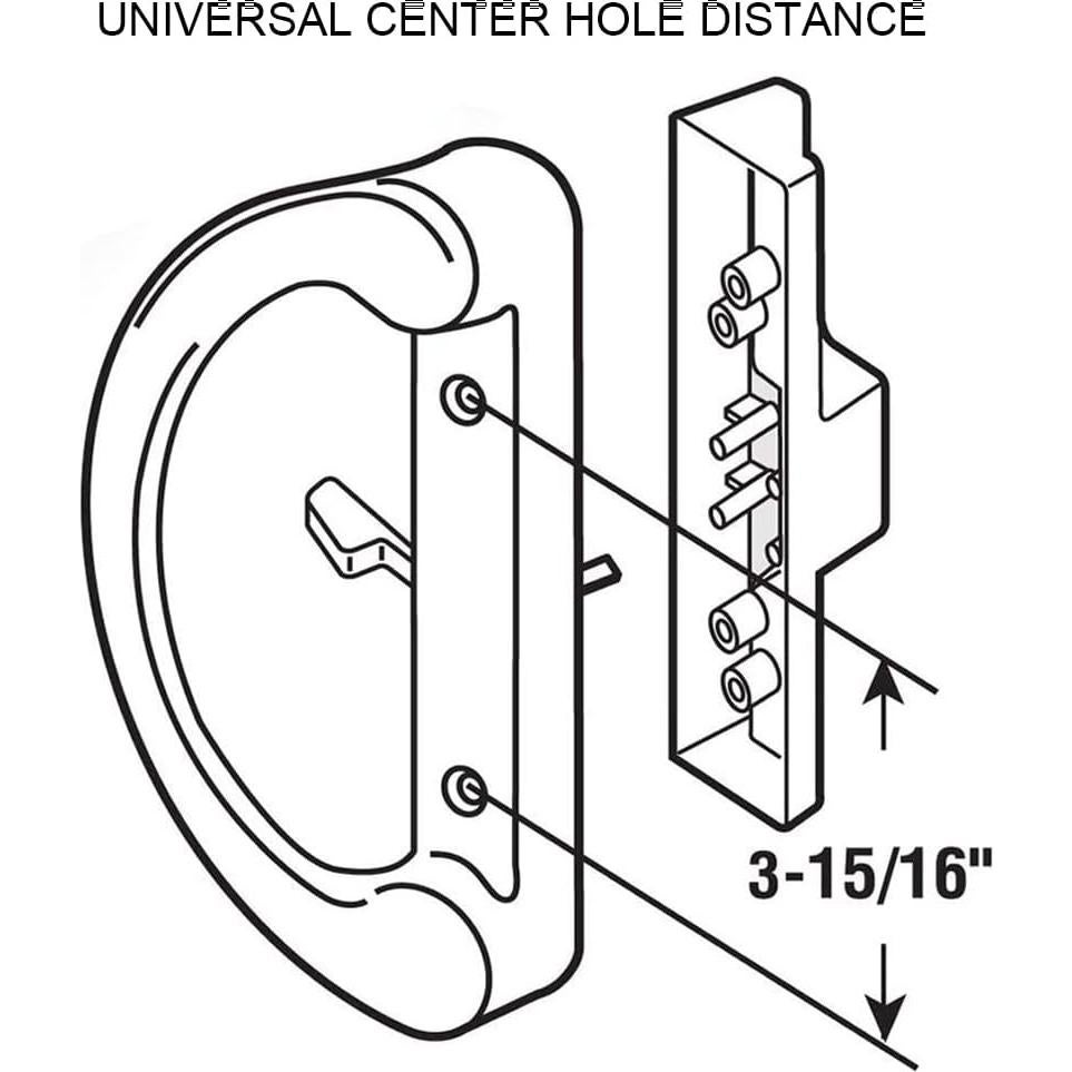 Juego de Manijas para Puerta Corrediza ALLYWASAI Negro 3.81-4.45 cm